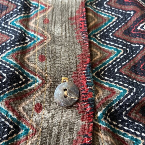 Vintage Carole Little 2X Boho Southwestern Tunic Top Tribal Boho Artsy - Picture 11 of 11